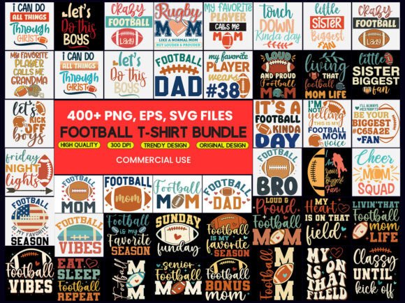 400 American Football T-Shirt Graphics for Digital Sellers