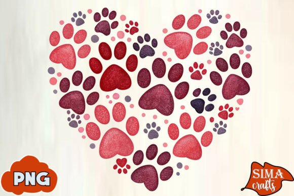 Dog Valentine SVG Paw Print Heart PNG: A Festive Graphic for Local Business Branding