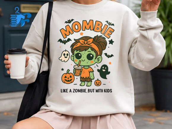Halloween Mom Zombie SVG Design: A Versatile Graphic for Seasonal Branding and T-Shirt Creations