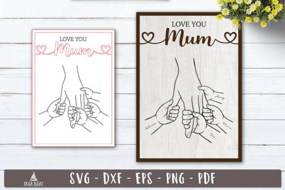 Love You Mom Hands SVG Personalized: A Versatile Graphic Design Asset for Laser Engraving