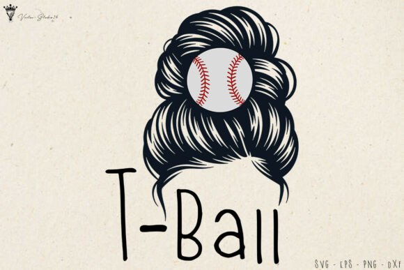 T Ball Messy Bun SVG: A Playful Graphic Asset for Content Creators