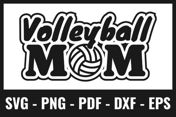 Volleyball Mom Clipart: A Bold Graphic Design Asset for T-Shirt Designs