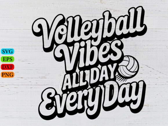Volleyball Vibes SVG for T-Shirt Designs and Graphics