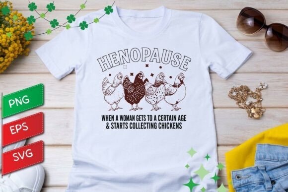When a Woman Starts Collecting Chickens: A Graphic Design Asset for T-Shirt Designs and Content Publishing
